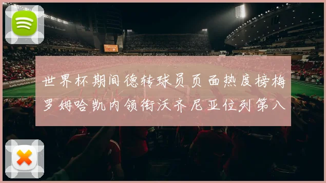世界杯期间德转球员页面热度榜梅罗姆哈凯内领衔沃齐尼亚位列第八